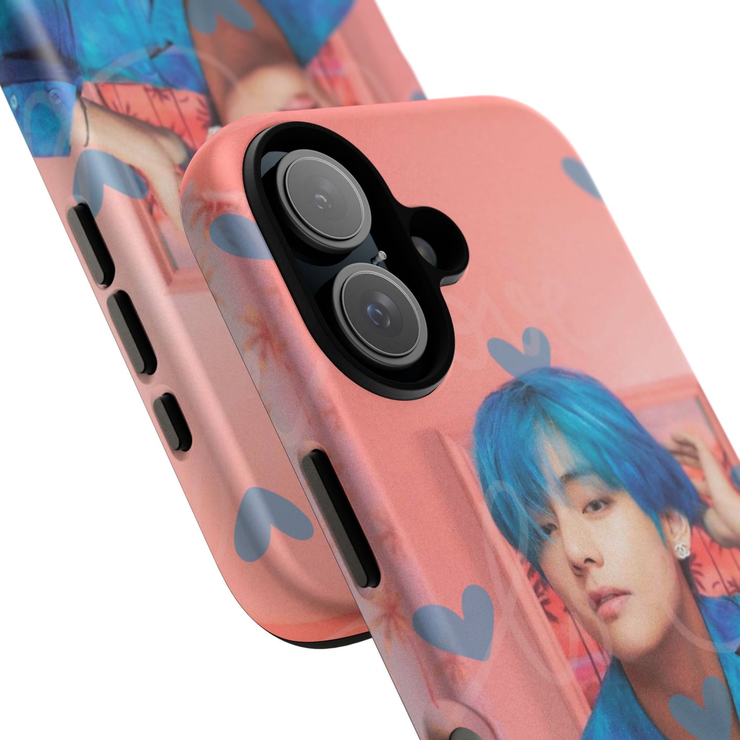 Taehyung Phone Case — Pink Heart/Love Kpop Design