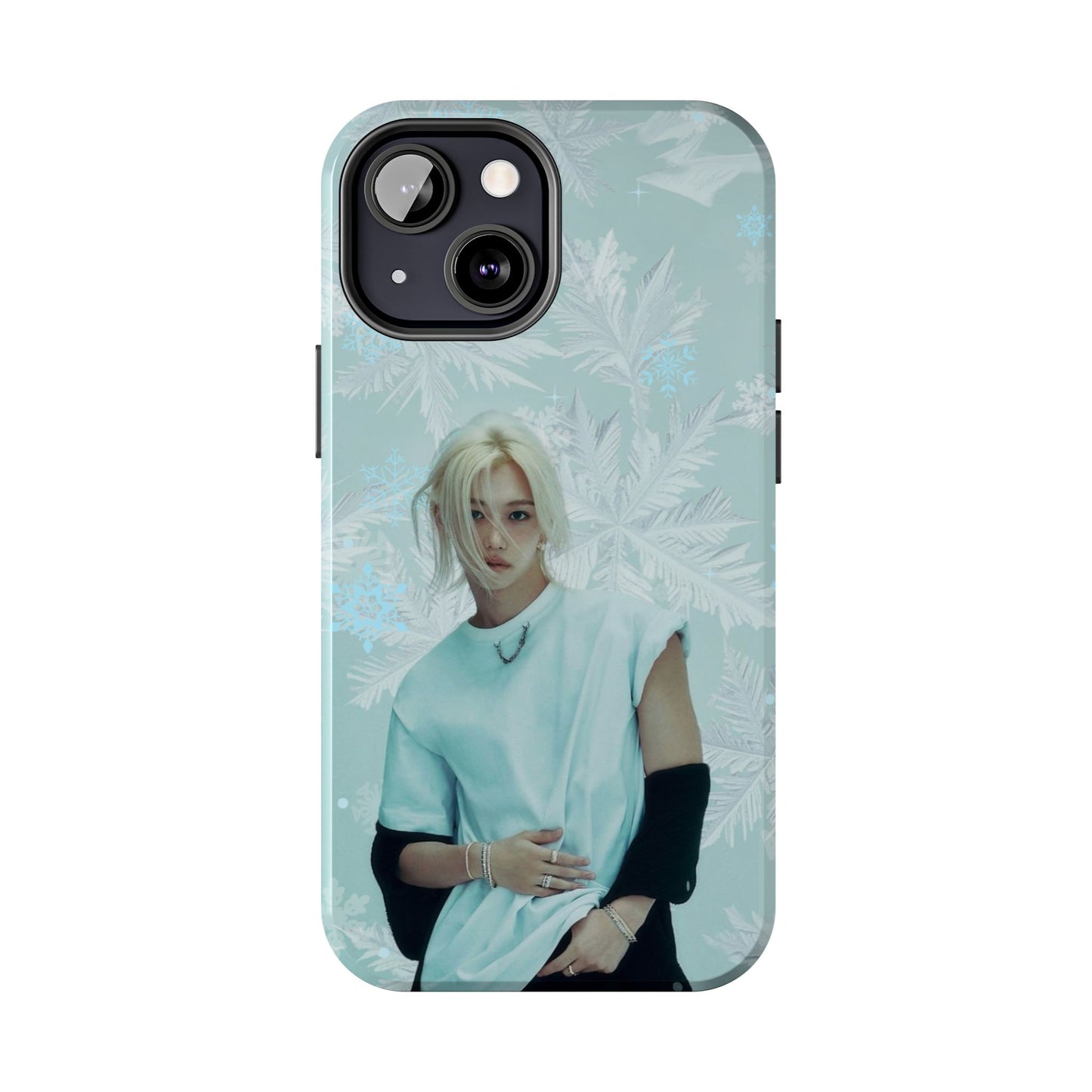 Lee Felix Tough Phone Case — Pastel K-Pop Idol Floral Armor