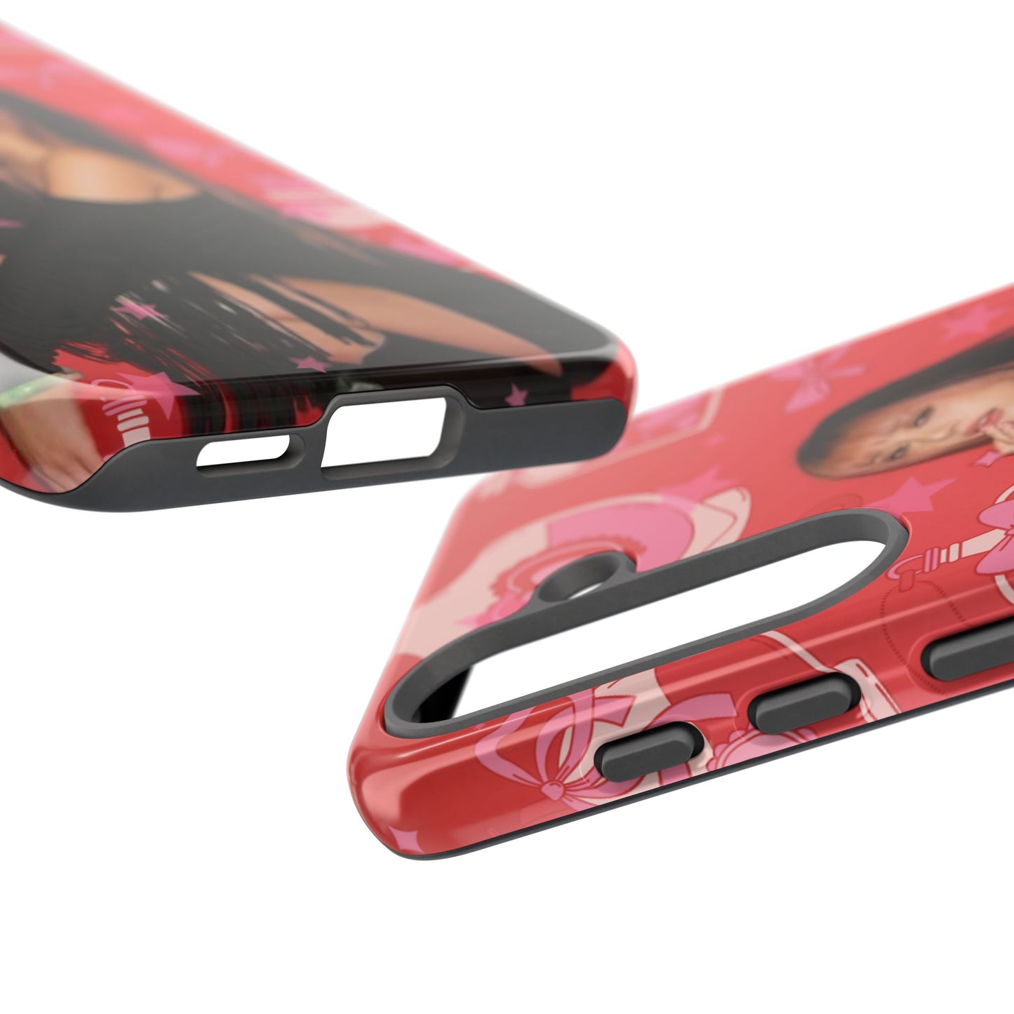 Megan Phone Case — Pink Heart & Perfume Pattern