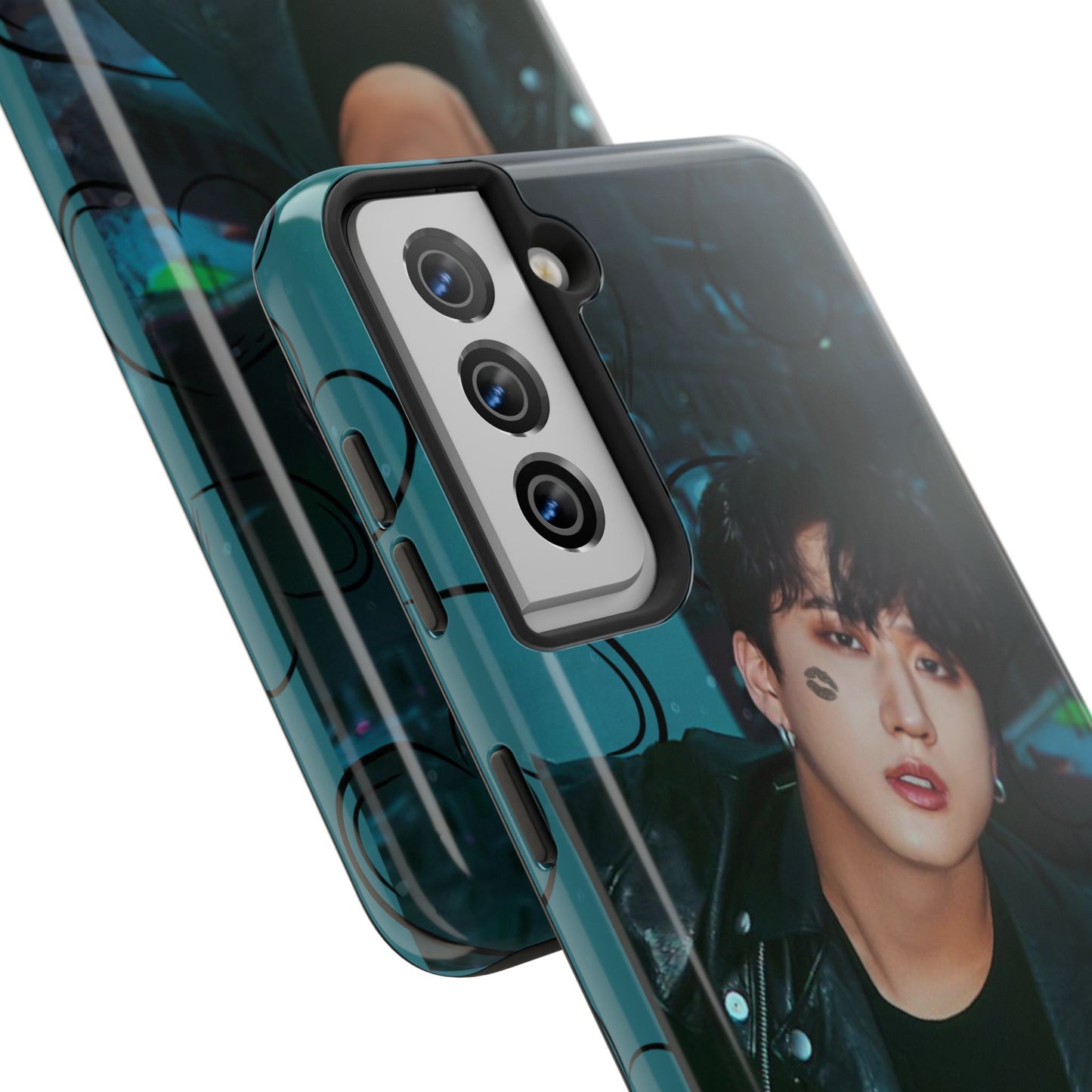 Seo Changbin Tough Phone Case — Moody Teal Portrait Design