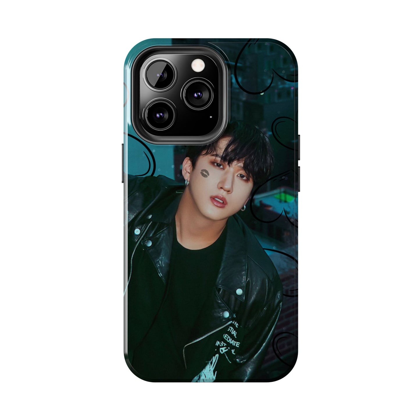 Seo Changbin Tough Phone Case — Moody Teal Portrait Design