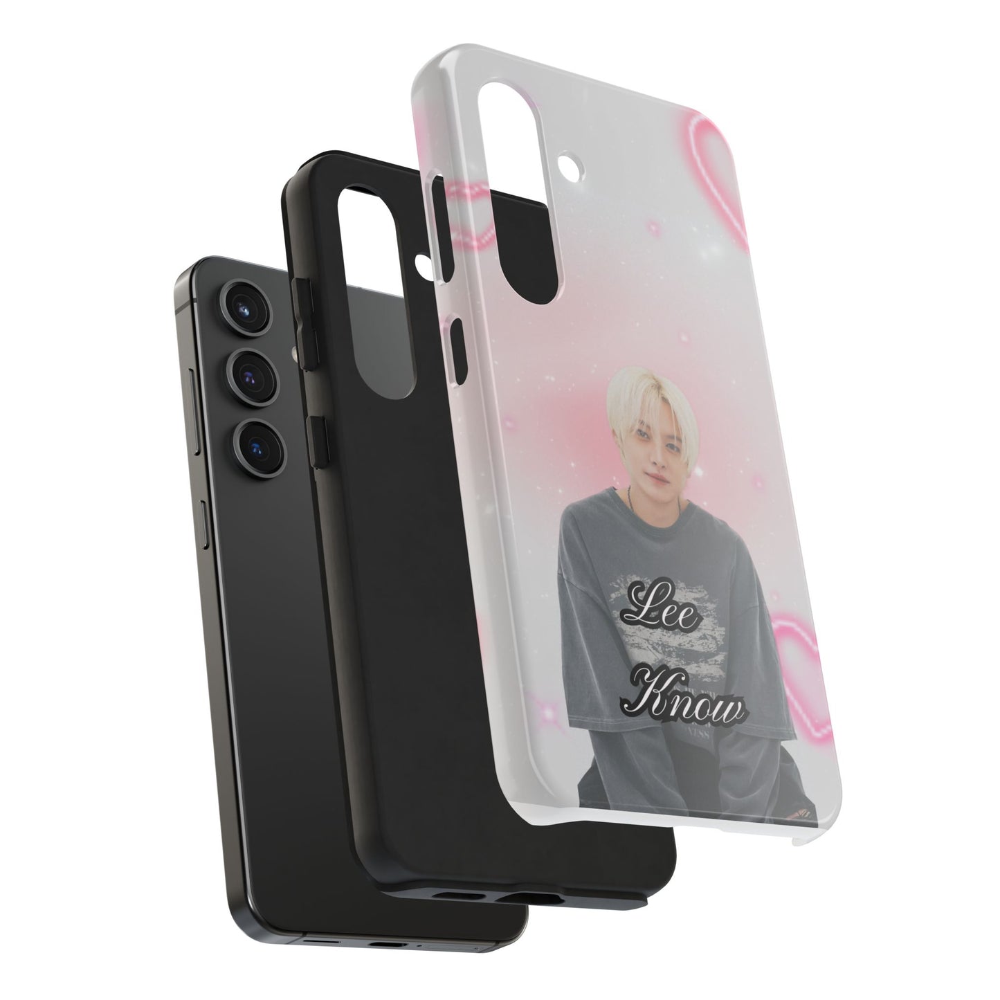 Lee Know Tough Phone Case — Pink Heart Photo Design