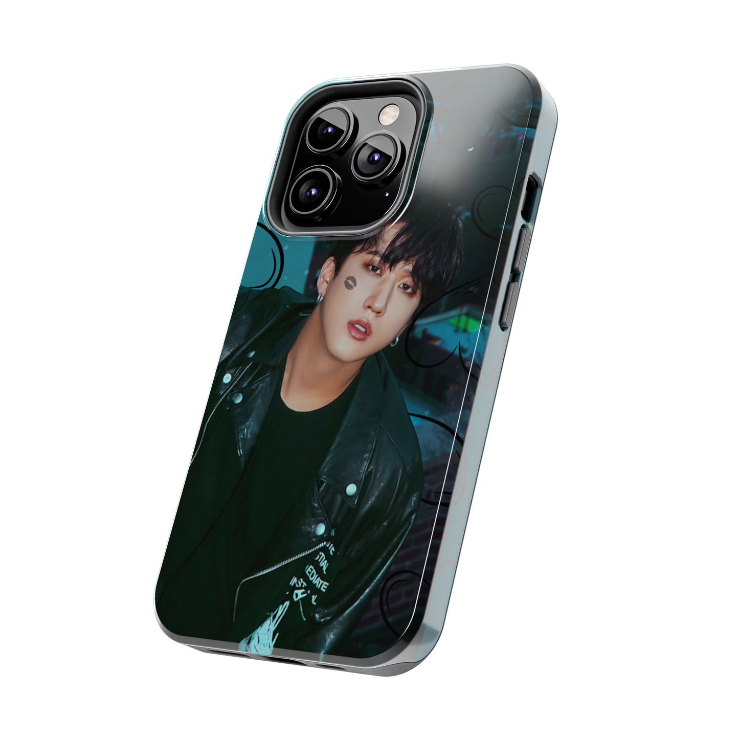 Seo Changbin Tough Phone Case — Moody Teal Portrait Design