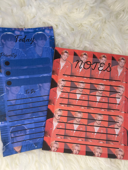 Enhypen To Do List & Notepad Set - 30 Page To Do List & 20 Page Note Pad for Enha Bias - Handmade Personalized Products